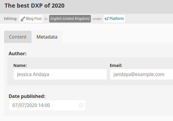 Field group tabls in content editing